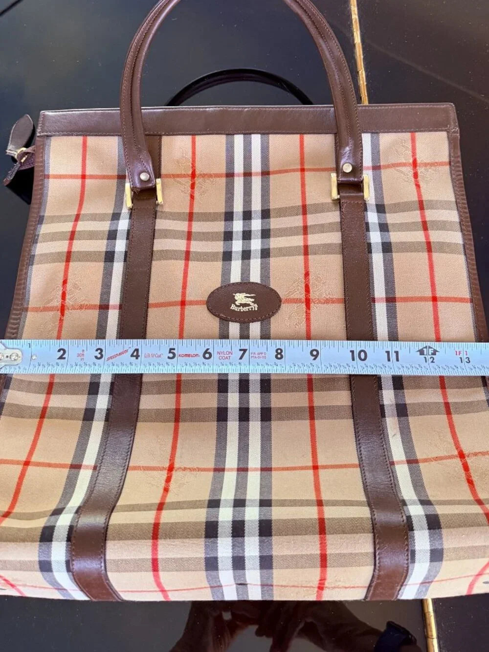 Vintage Burberry Authentic Haymarket Sac Plat Tote, Minor Wear, One Owner
